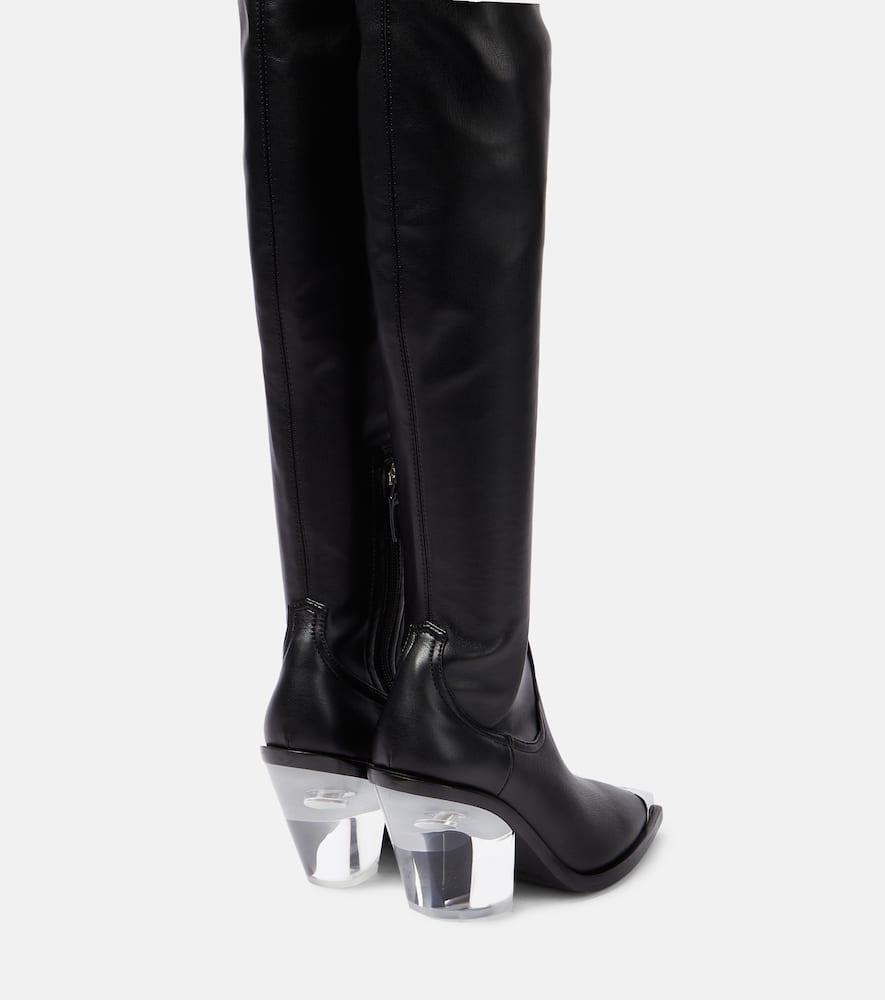 Faux leather over-the-knee boots 