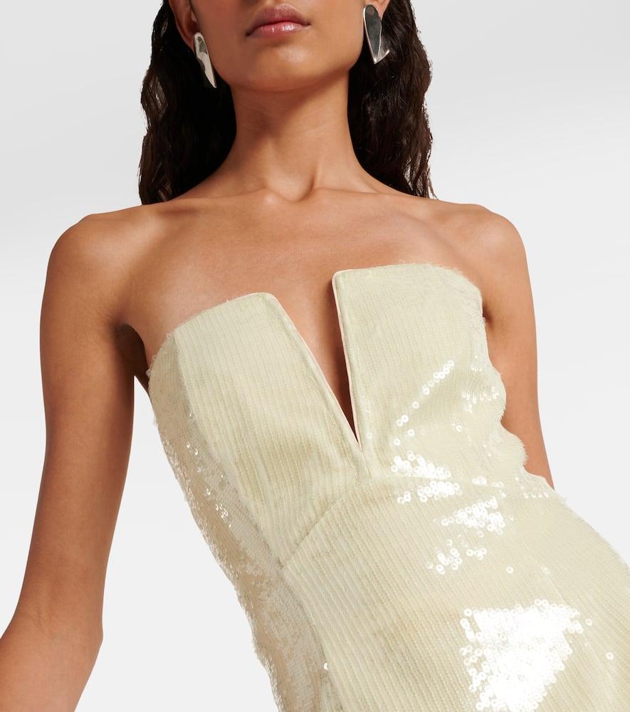 Sequined strapless corset dress