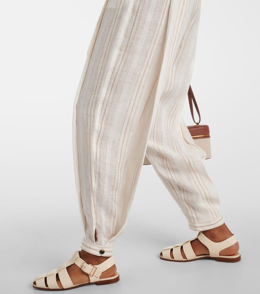 Gustel striped linen tapered pants