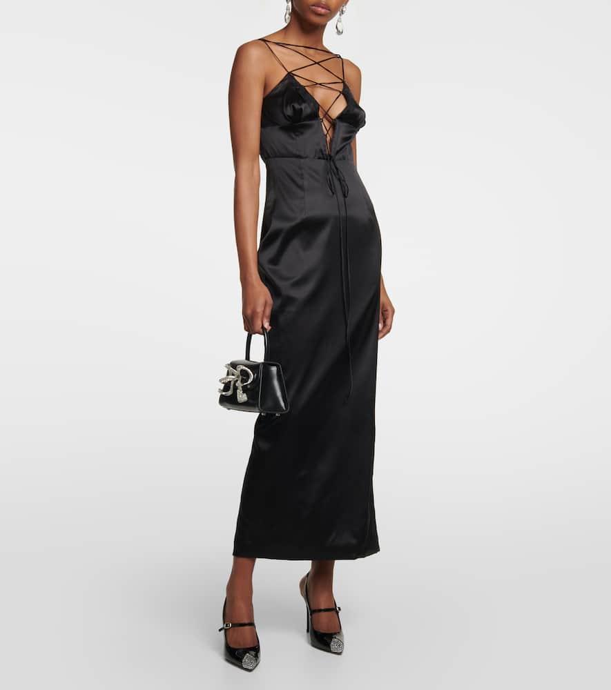 Silk-blend satin maxi dress