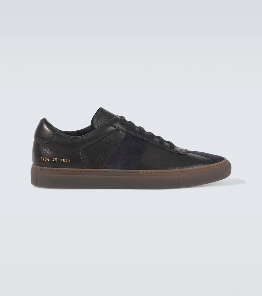 Tennis suede-trimmed leather sneakers