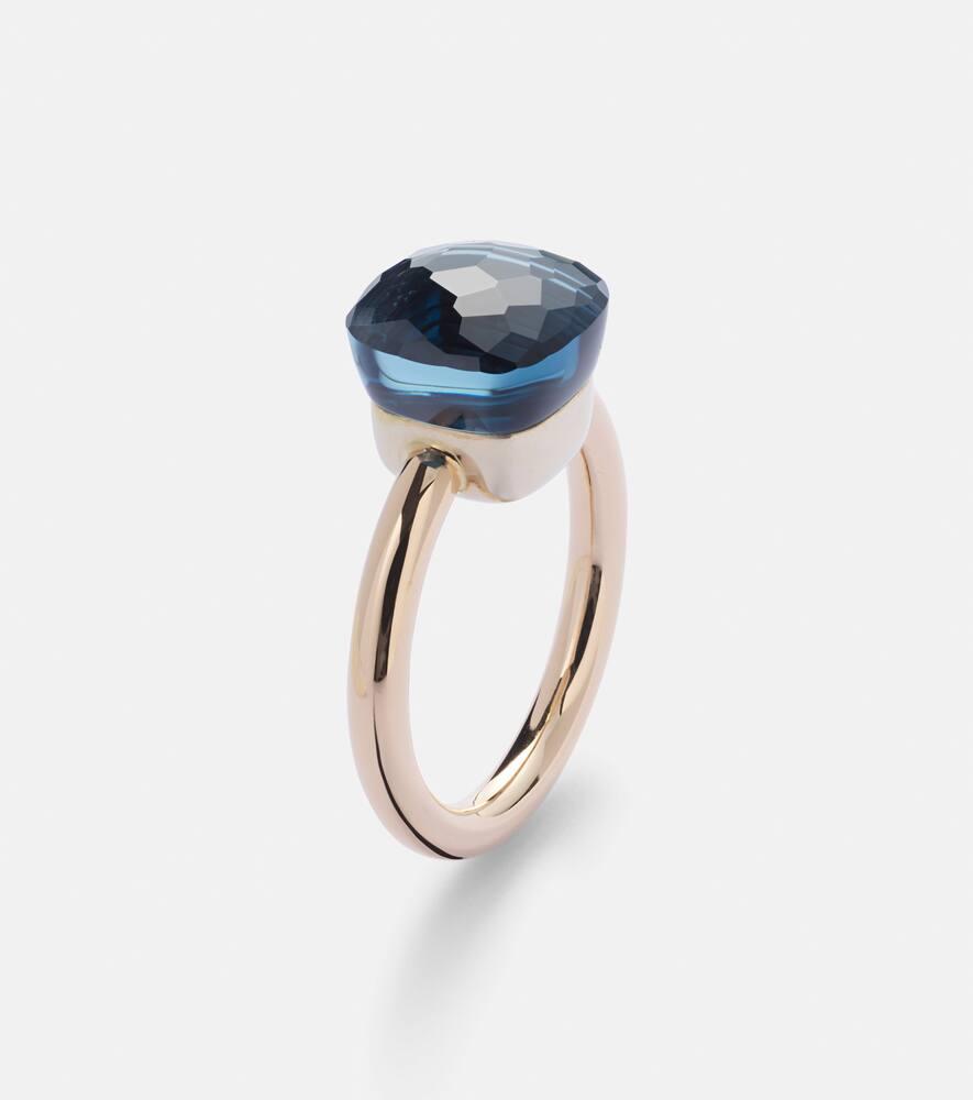 Nudo 18kt gold ring with London Blue topaz