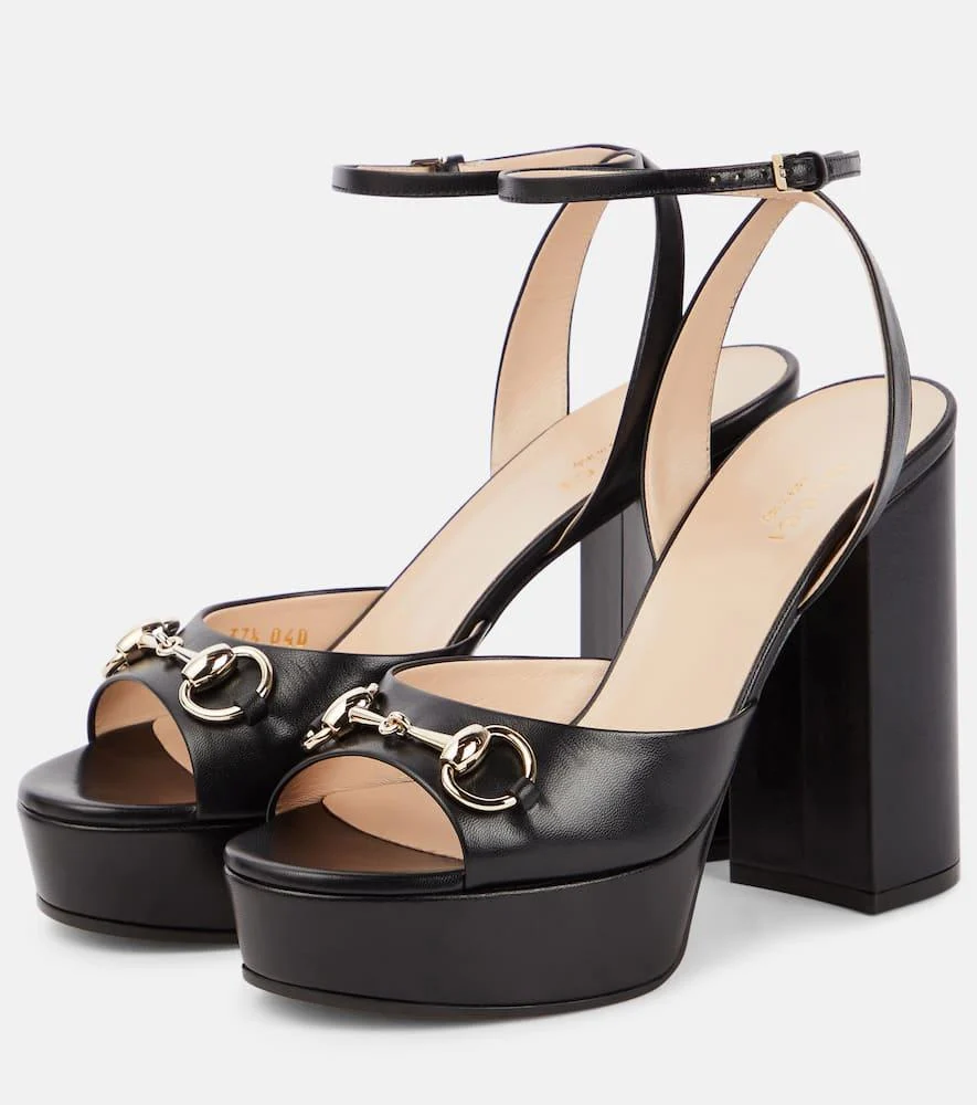 Lady Horsebit leather platform sandals