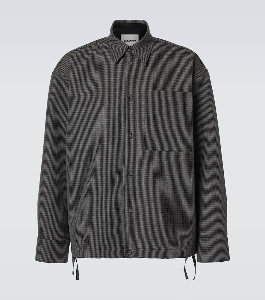 Checked virgin wool overshirt