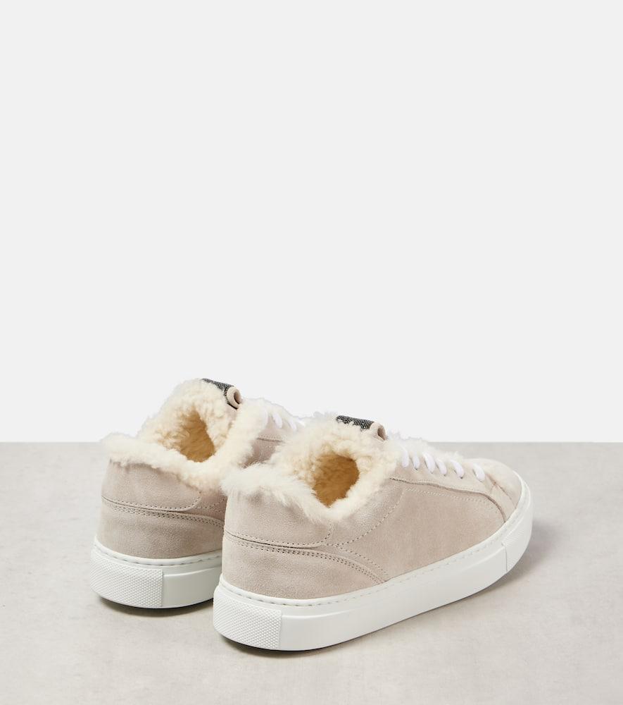 Shearling-lined suede sneakers