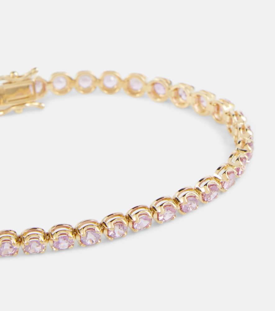 14kt gold tennis bracelet with sapphires