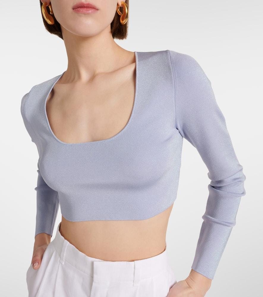 Natura metallic jersey crop top