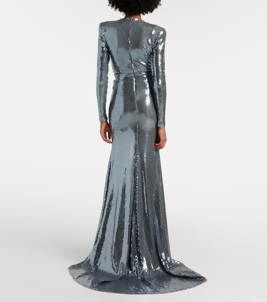 Sequined gathered gown