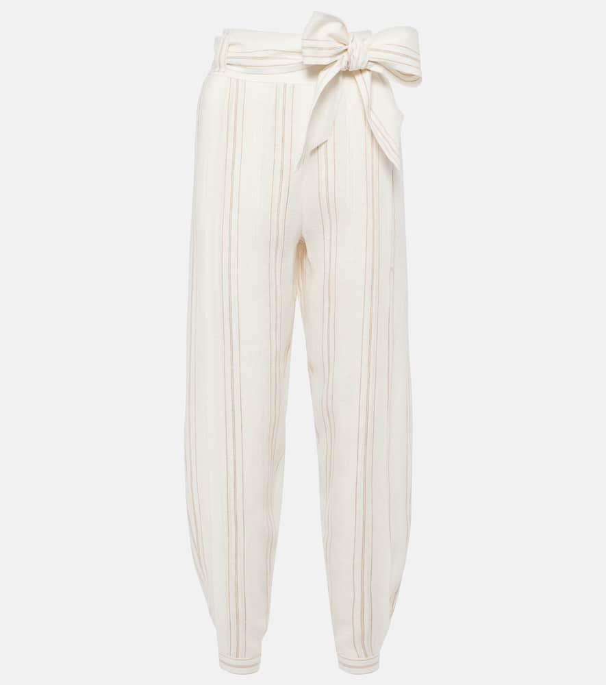 Gustel striped linen tapered pants