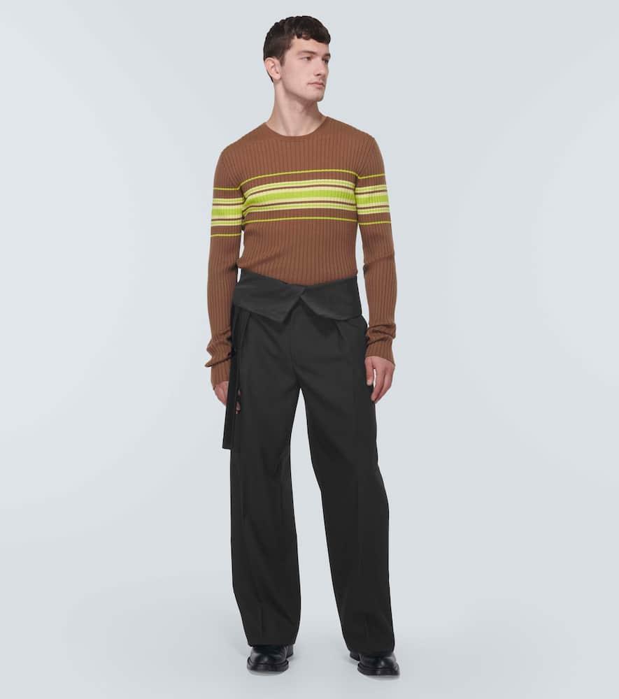 High-rise wool straight pants