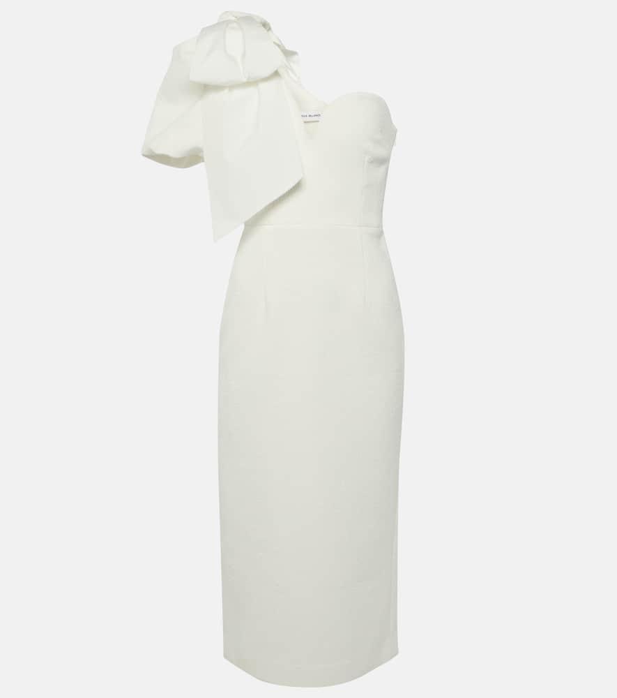 Bridal Bon Ami bow-detail midi dress