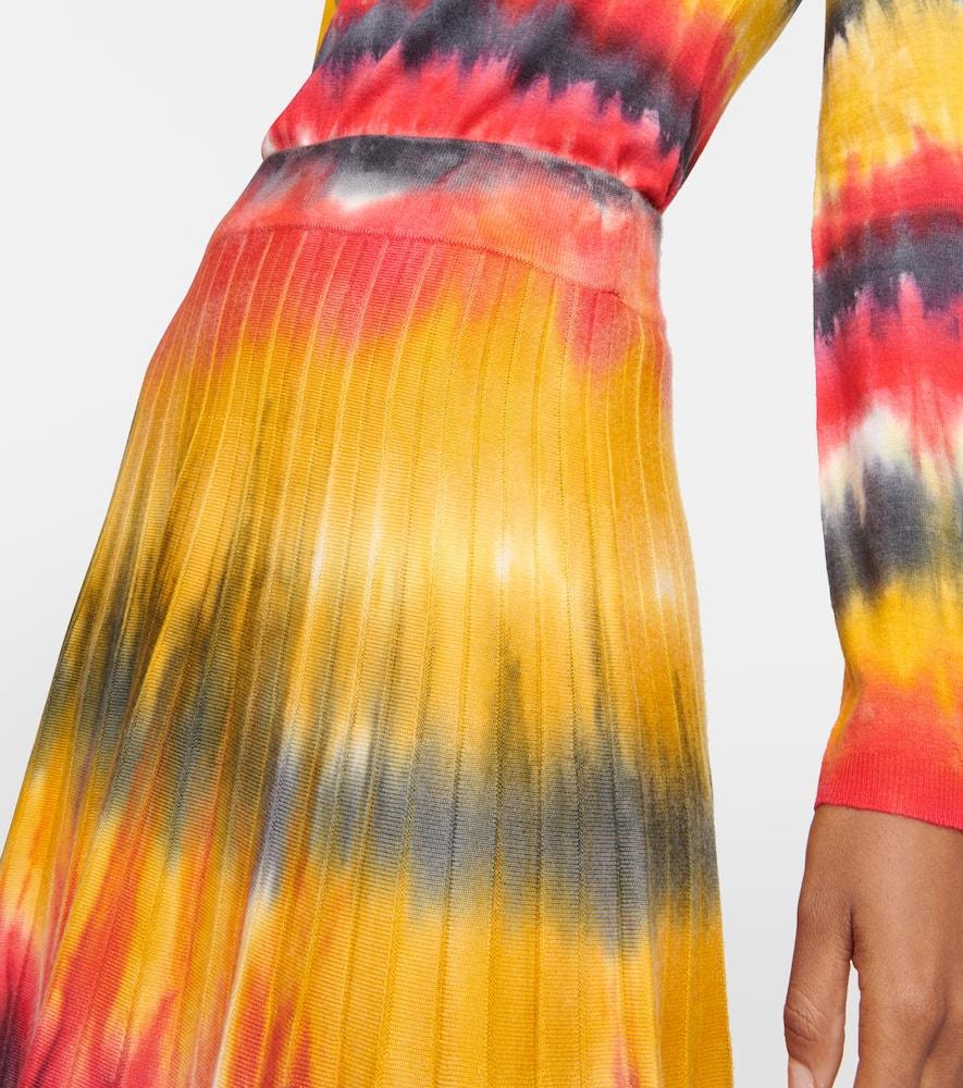 Ella tie-dye cashmere and silk maxi skirt