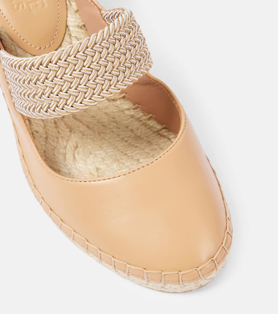 Siena 70 leather espadrille wedges