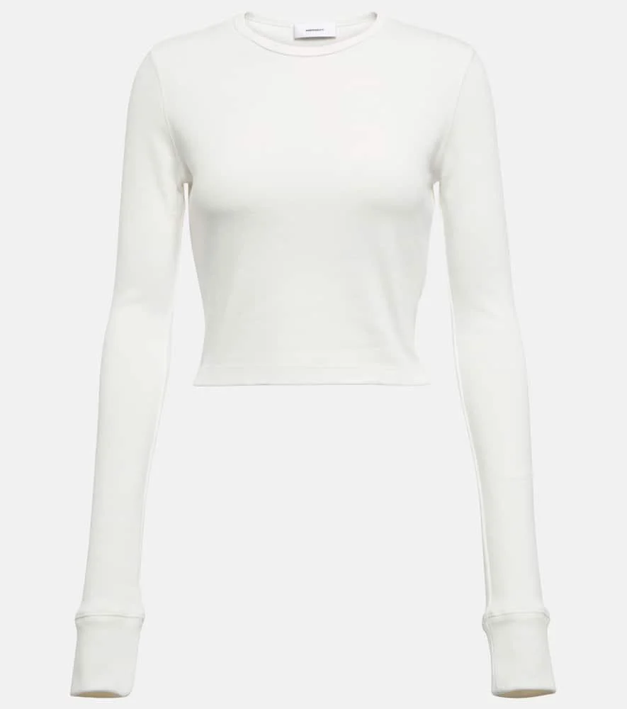 x Hailey Bieber HB cotton-blend jersey crop top