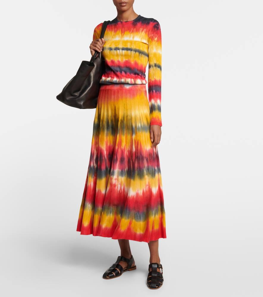 Ella tie-dye cashmere and silk maxi skirt