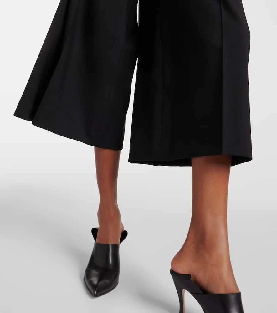 Cropped wool wide-leg pants