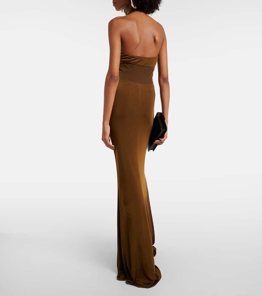 Halterneck jersey gown