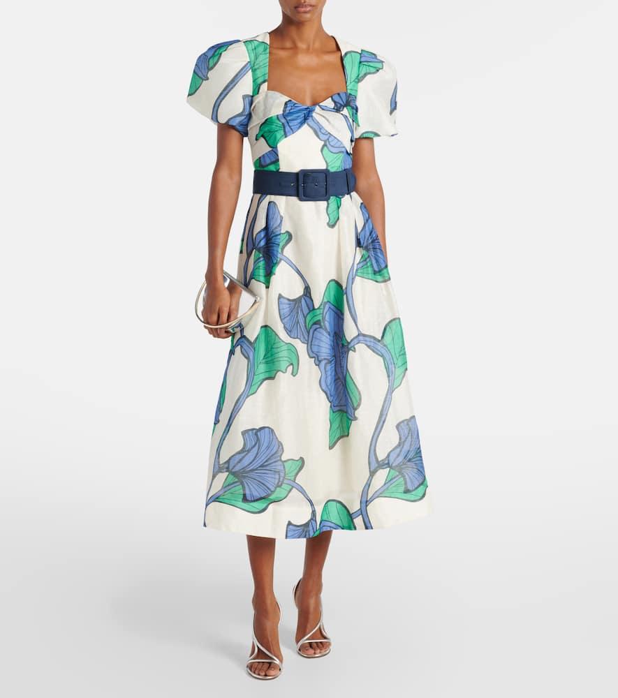 Blue Ivy floral linen and silk midi dress