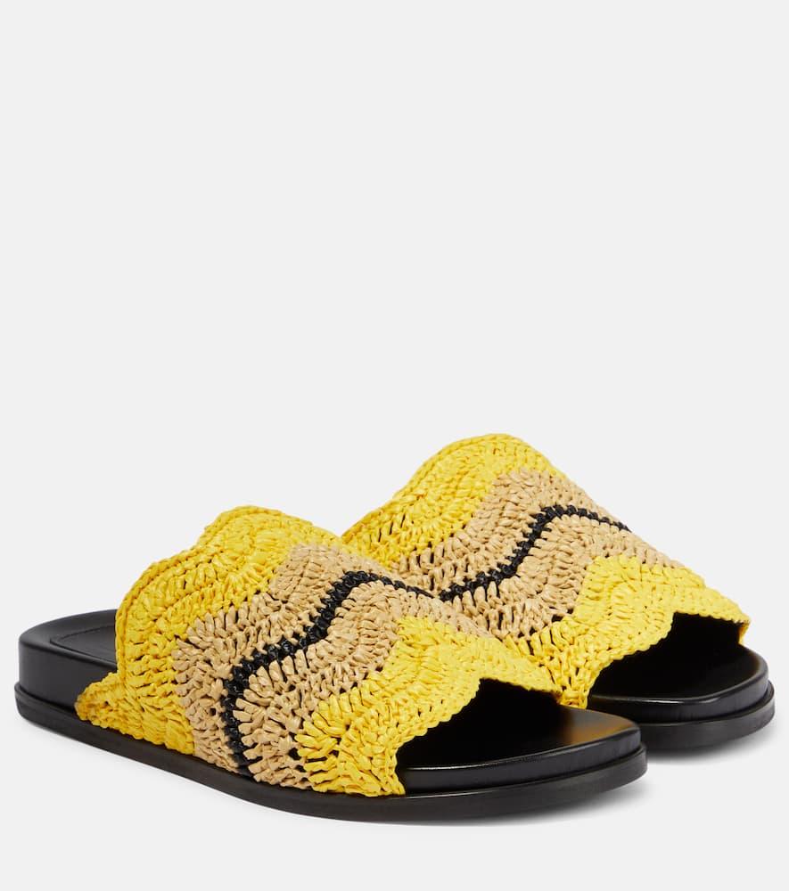 x No Vacancy Inn Fussbett raffia-effect slides