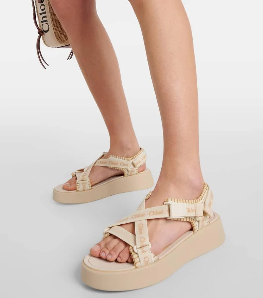 Mila logo platform sandals