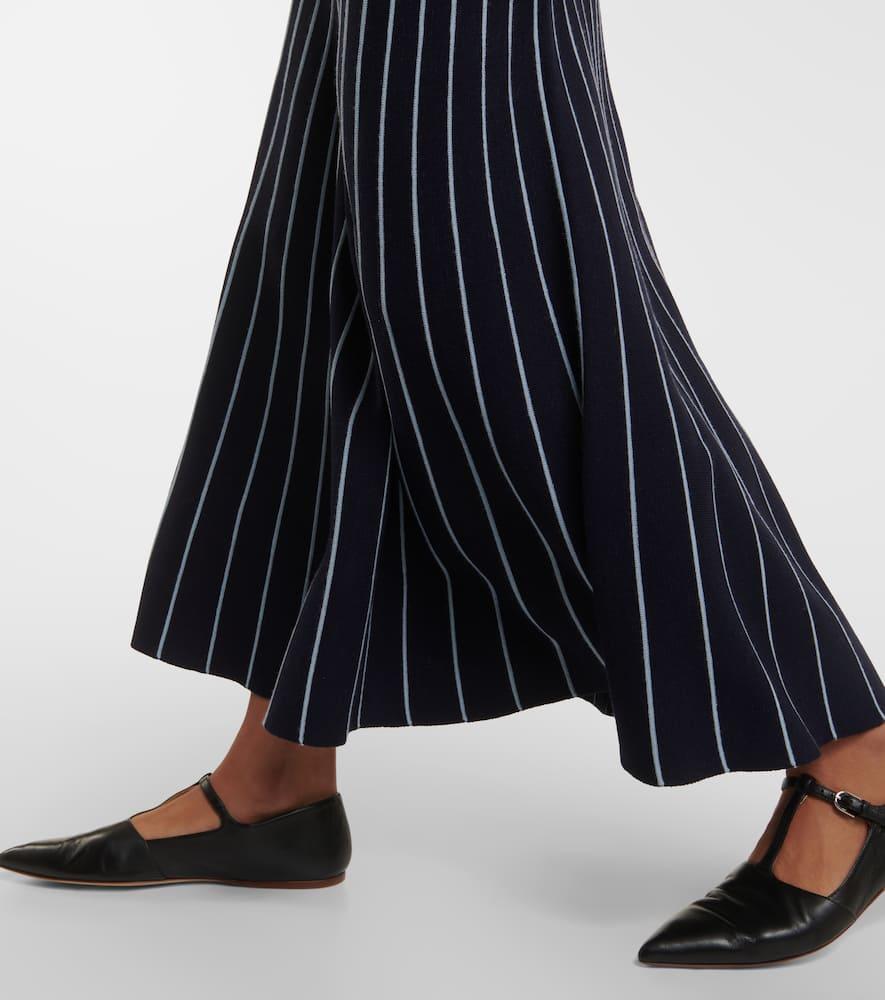 Phelan striped wool and silk maxi skirt