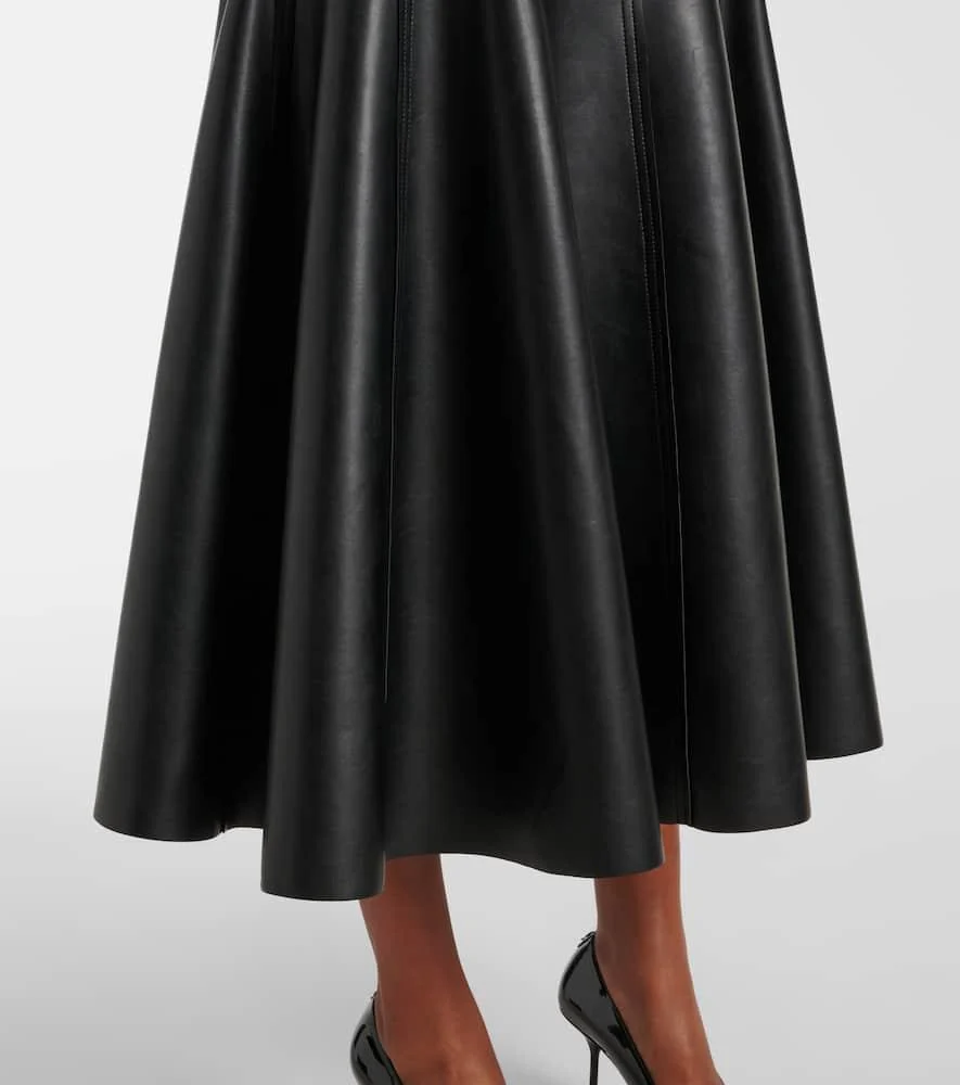 Grace faux leather midi skirt