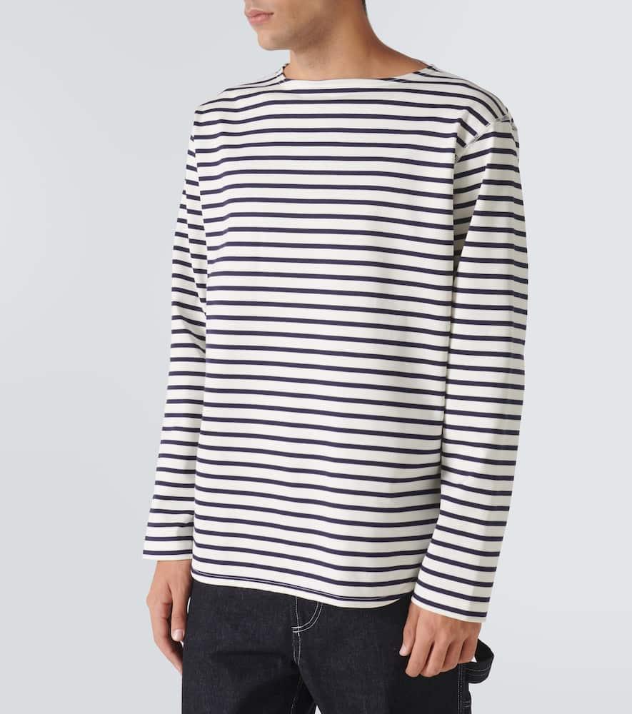 Striped cotton-blend T-shirt