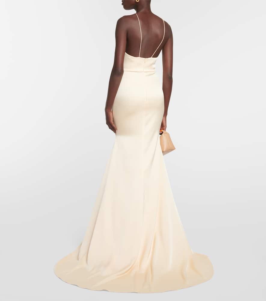 Drake halterneck cutout satin gown