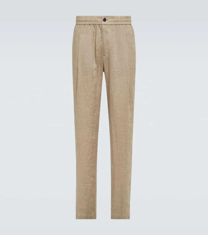 Linen canvas straight pants