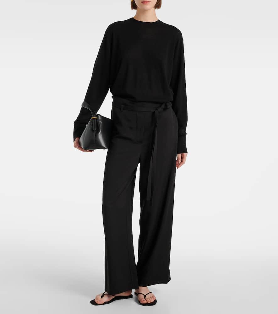 Tie-detail wide-leg pants