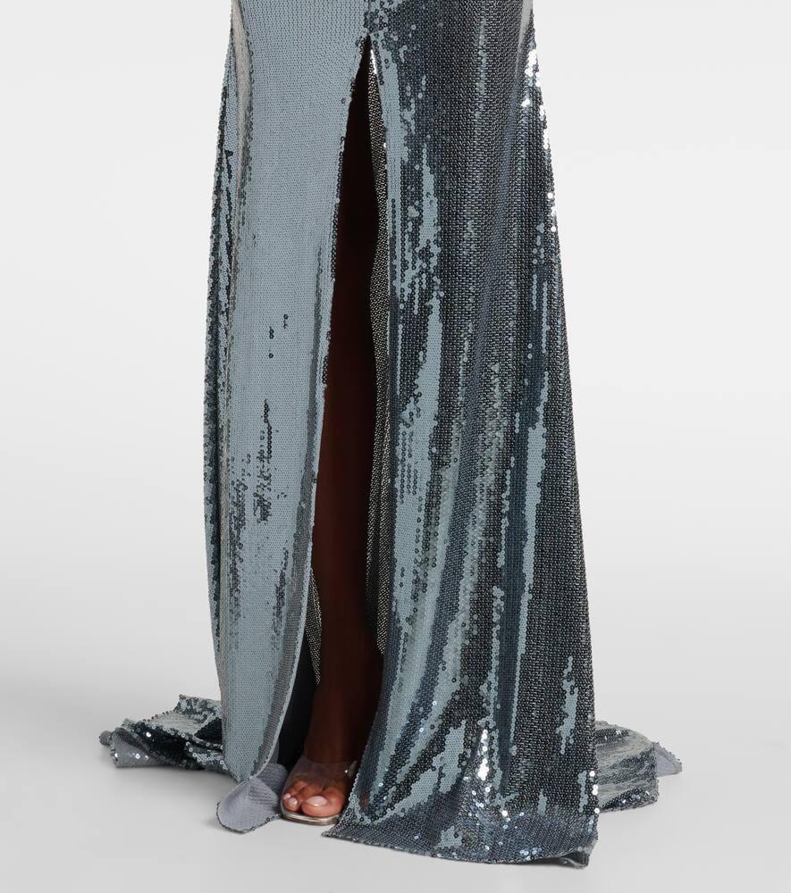 Sequined gathered gown