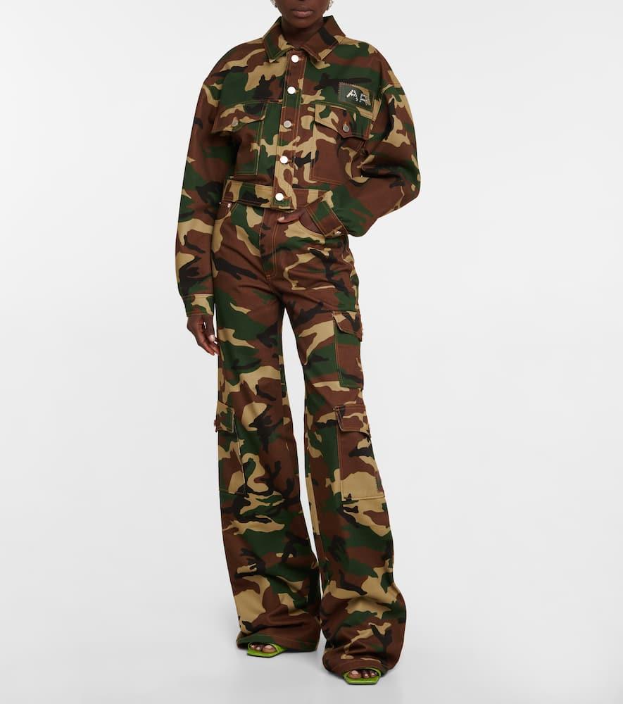 Camouflage cotton cargo pants