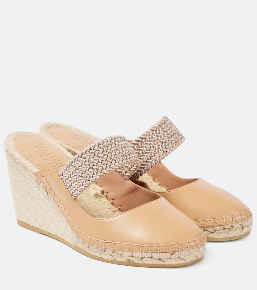 Siena 70 leather espadrille wedges