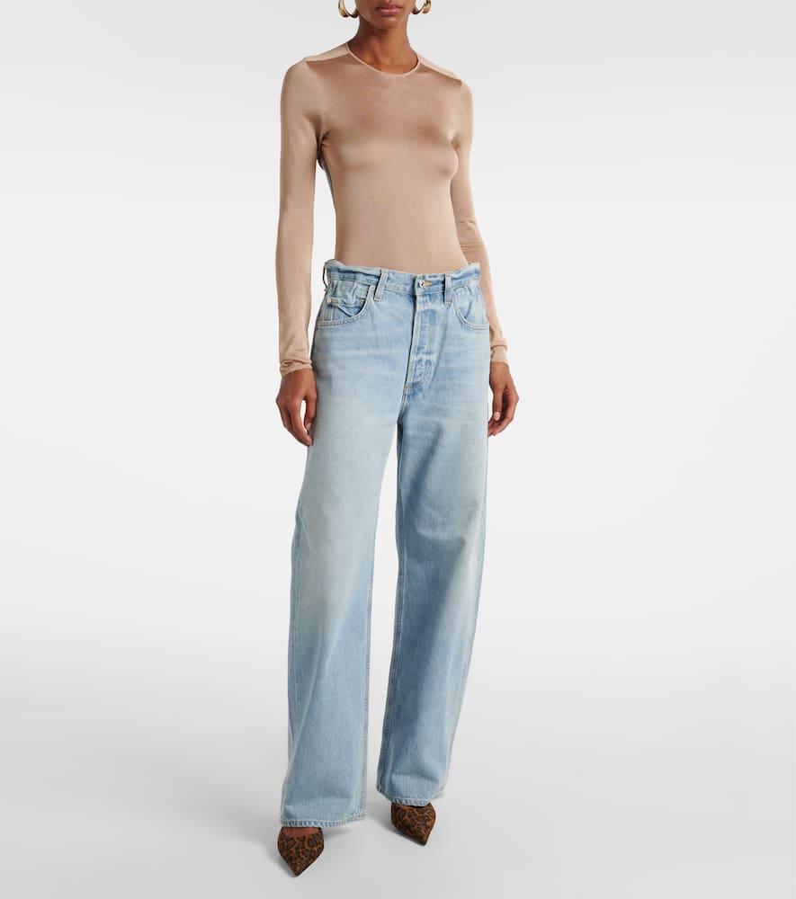 Gwendoline Scrunch high-rise wide-leg jeans