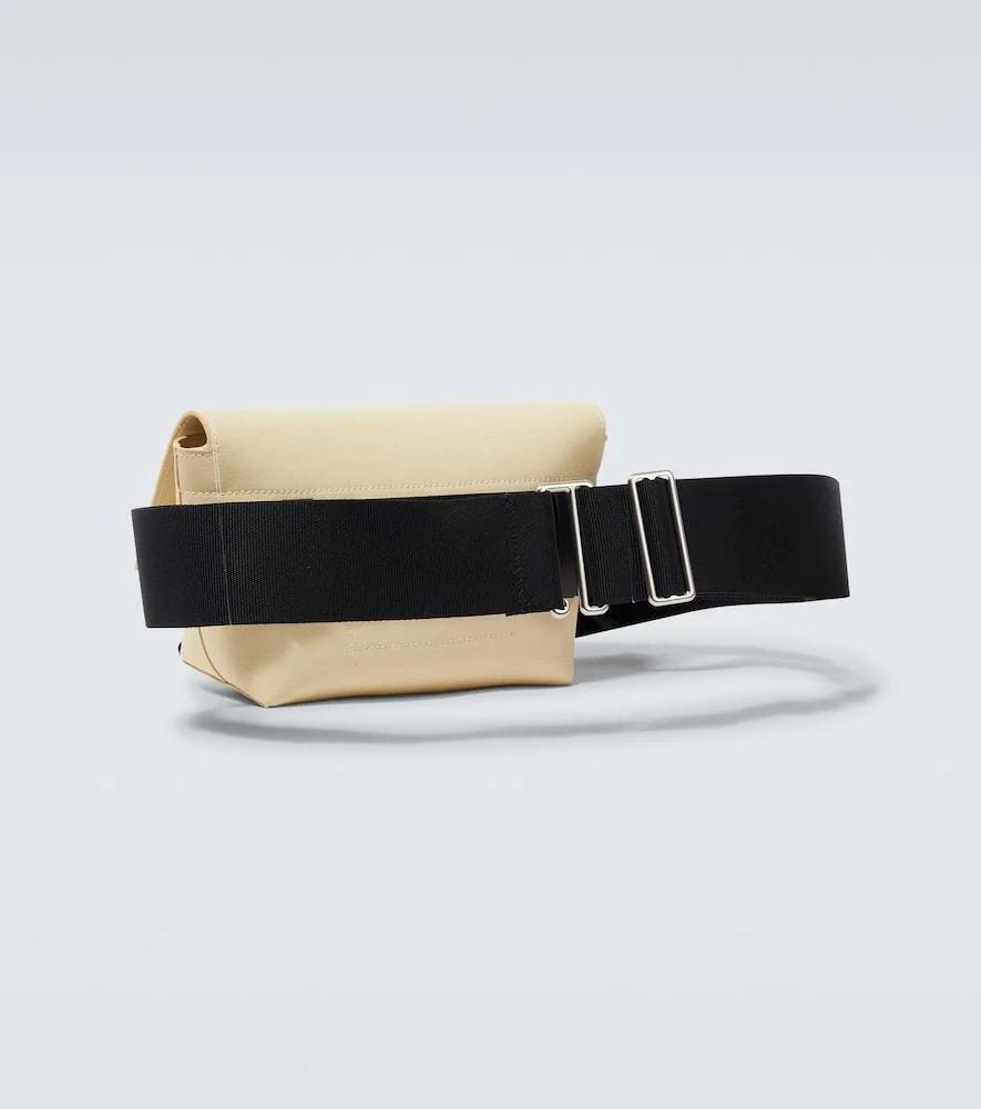 Leather-trimmed canvas belt bag