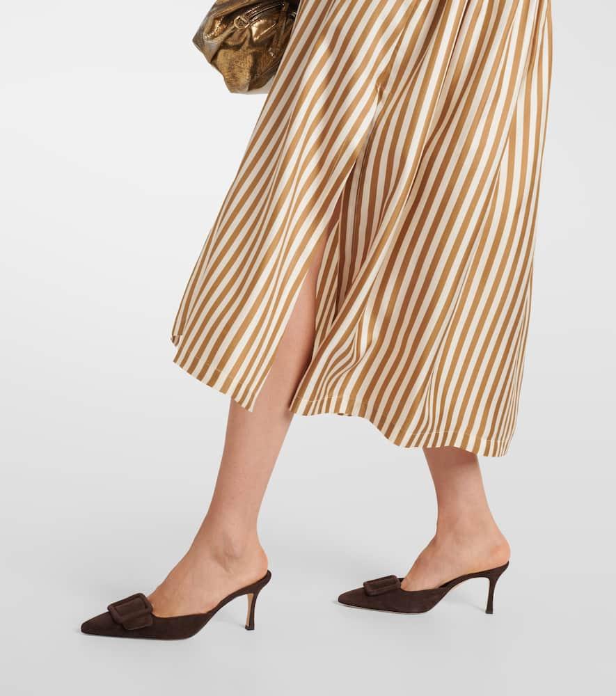 Faesite striped silk twill maxi dress