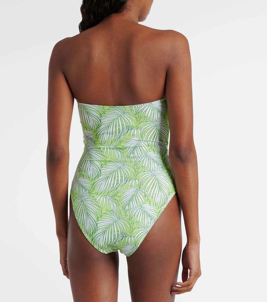 Como printed strapless swimsuit