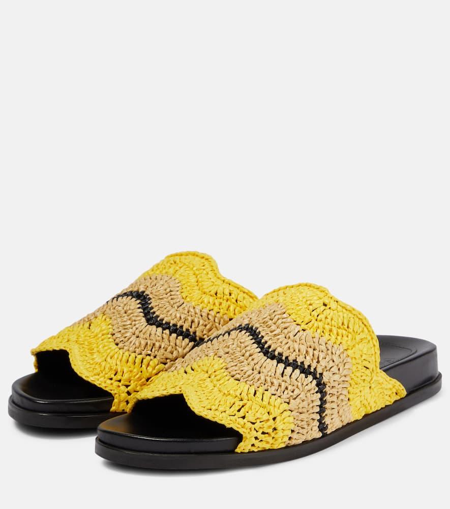 x No Vacancy Inn Fussbett raffia-effect slides