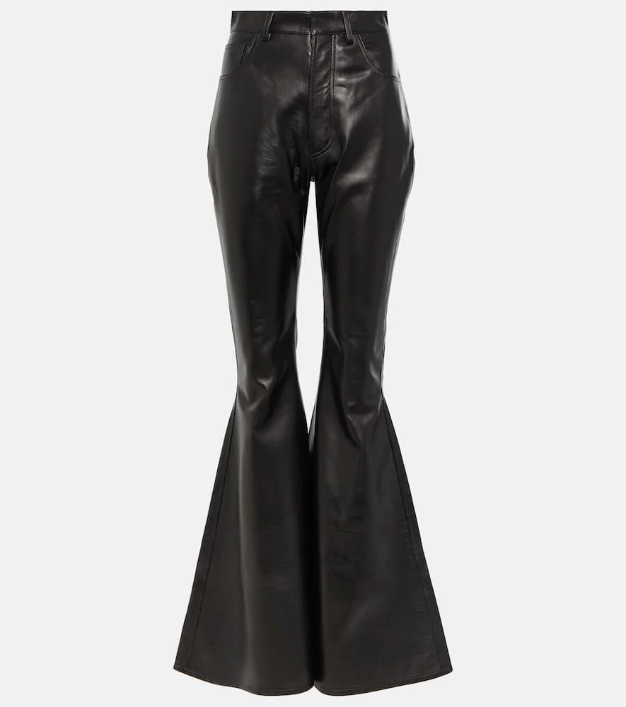 Flared leather pants