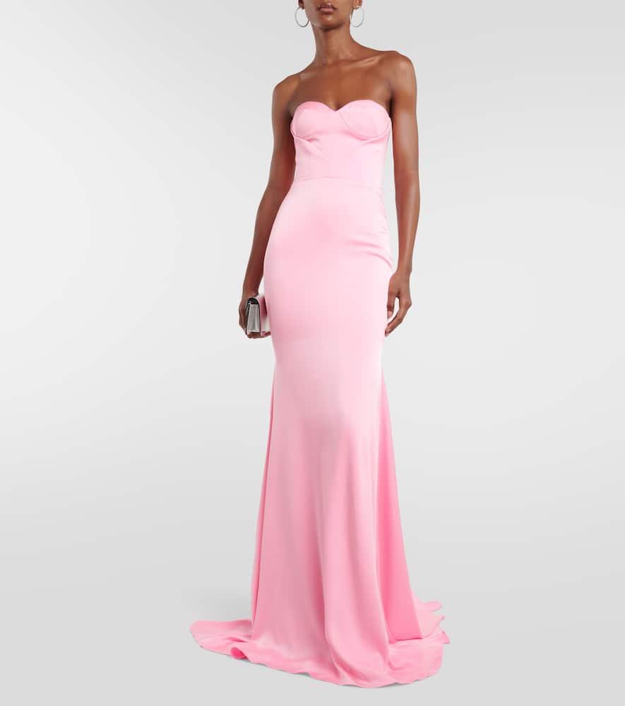 Barkley strapless satin crêpe gown