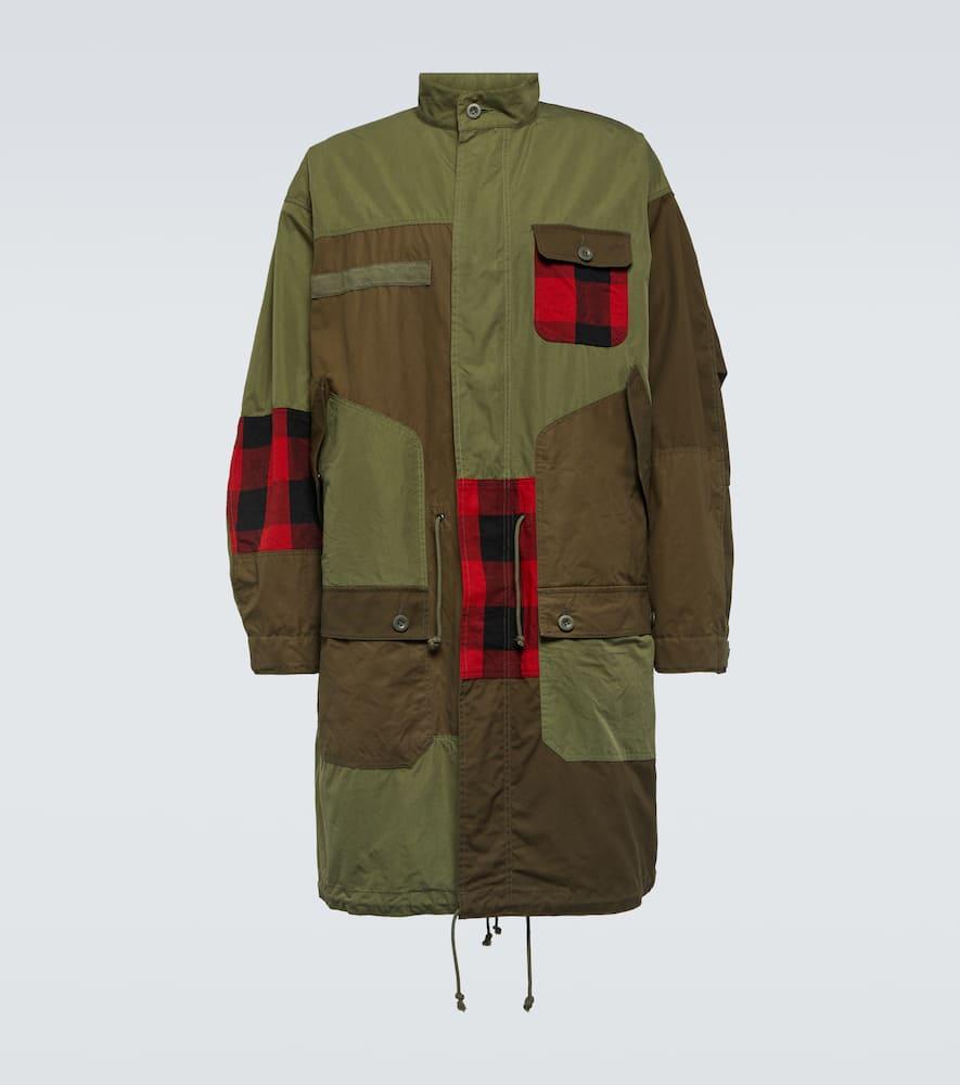 Paneled cotton-blend parka