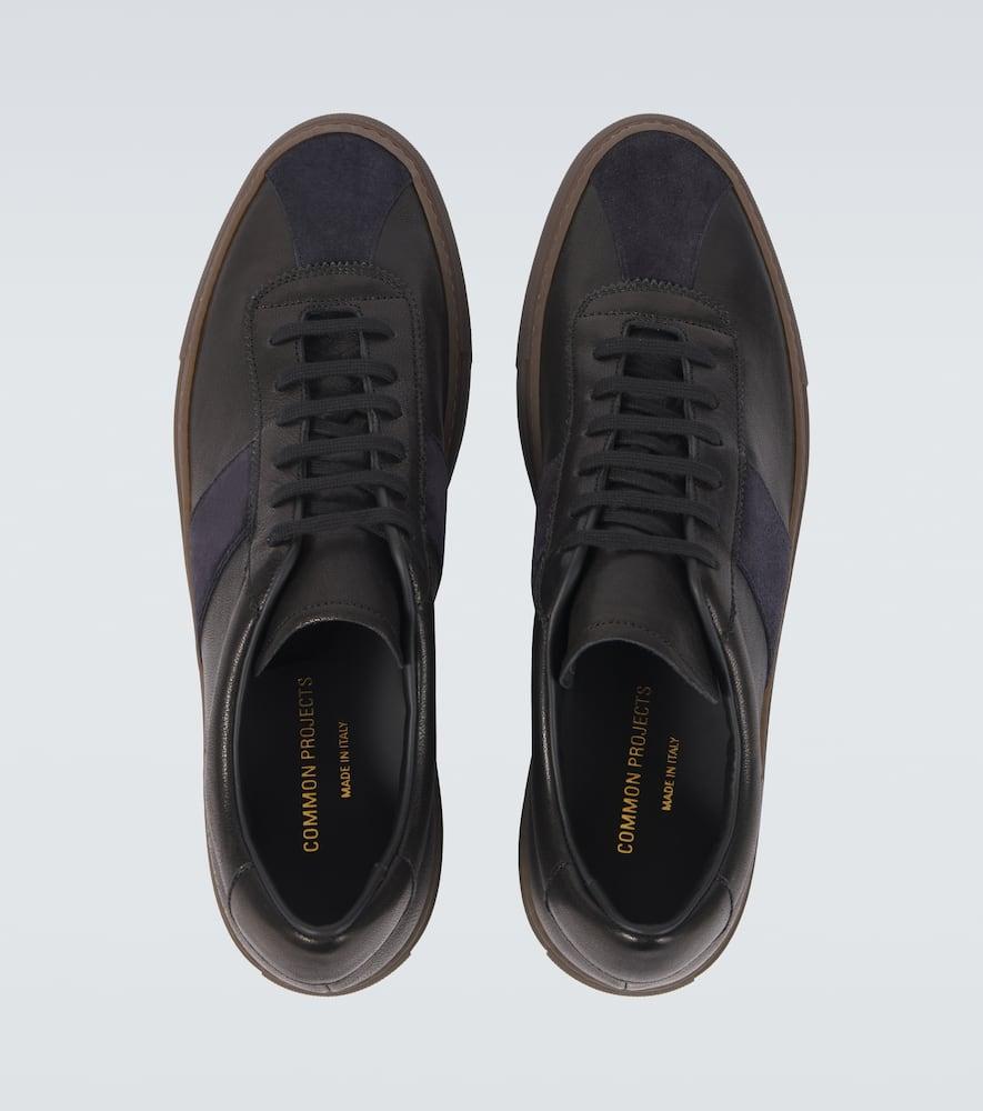 Tennis suede-trimmed leather sneakers