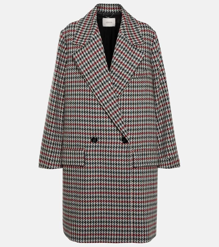 Vichy wool-blend coat