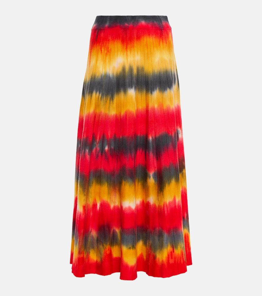 Ella tie-dye cashmere and silk maxi skirt