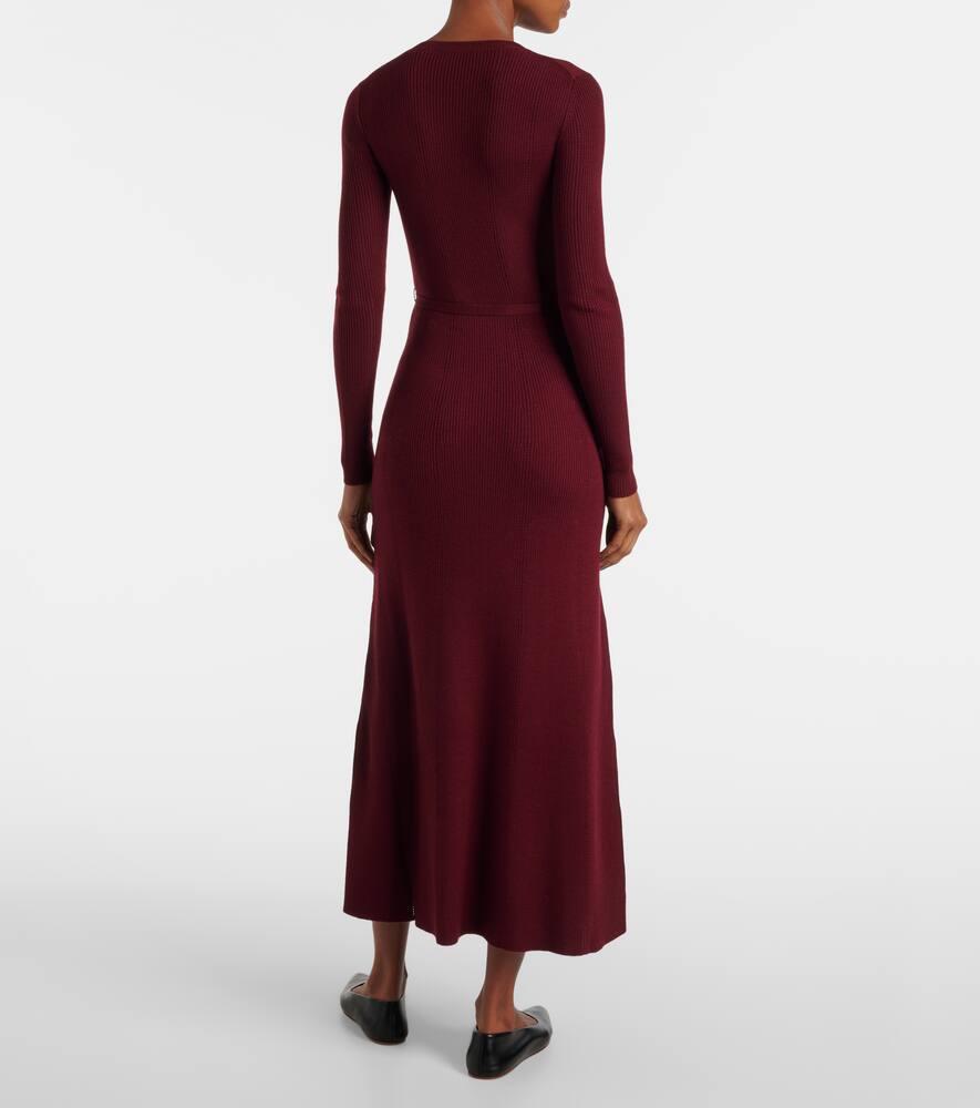 Imagene belted wool midi dress