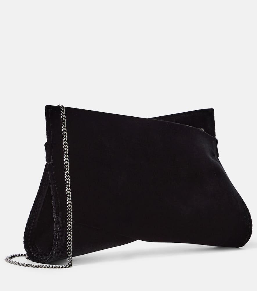 Loubitwist Small cotton velvet clutch