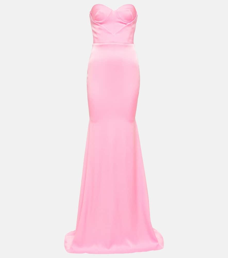 Barkley strapless satin crêpe gown