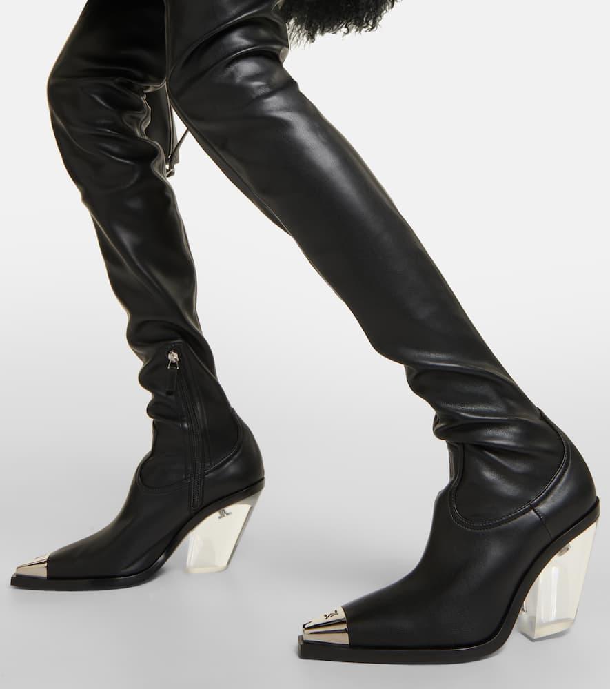 Faux leather over-the-knee boots 