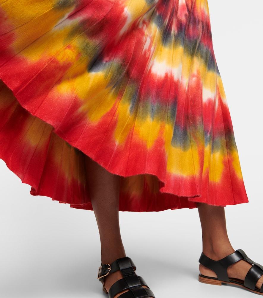 Ella tie-dye cashmere and silk maxi skirt