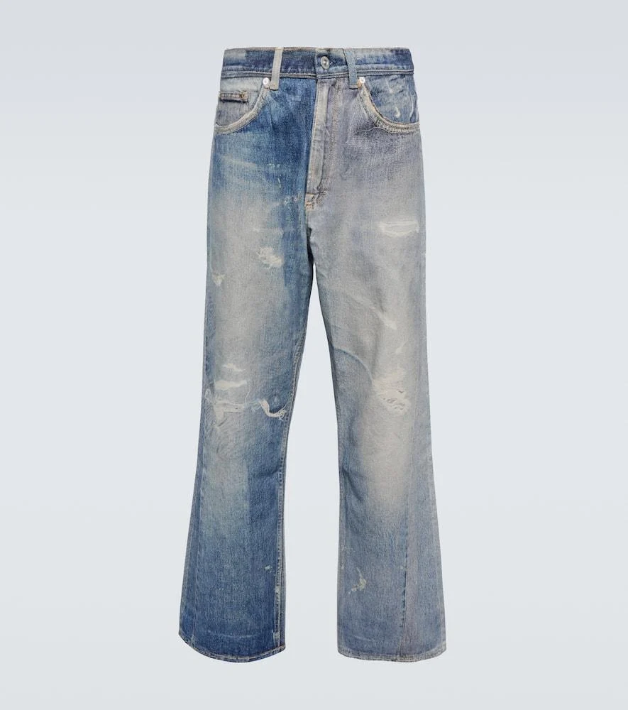 Third Cut trompe l'oeil straight jeans